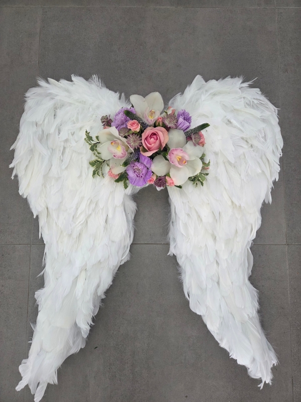 Feathered angel wings