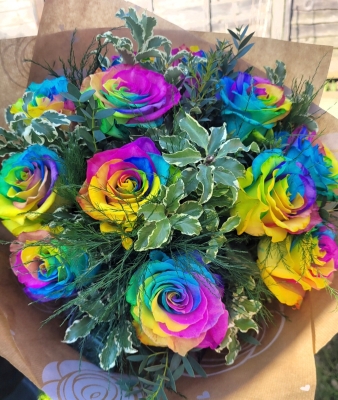 Rainbow Rose Handtie