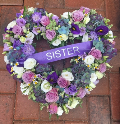 Loose Purple and White Open Heart