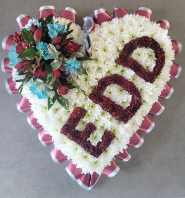 West Ham Based Heart with Floral Name