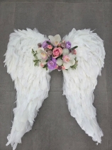 Feathered angel wings