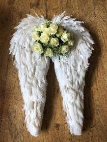 Feathered angel wings