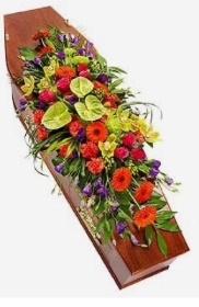 Vibrant casket spray