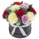 Mixed rose hat box