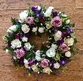 Lilac and white loose wreath