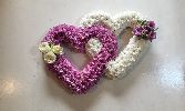Lilac and white double heart