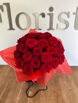 RED ROSE HANDTIED BOUQUET