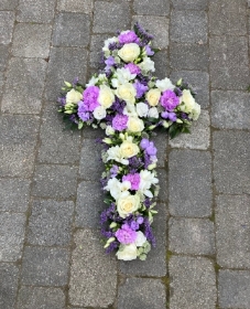 Lilac and white loose cross