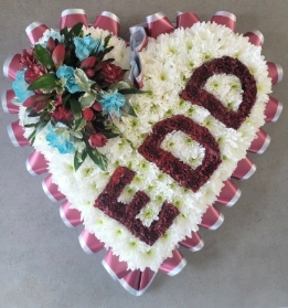 West Ham Based Heart with Floral Name